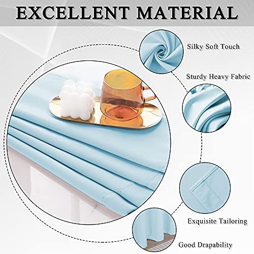 Keqiaosuocai Light Blue Blackout Curtains 63 Inch Length For Boys Room Nursery - 2 Panels Grommet Window Drapes Thermal Insulated Curtains Drapes For Kids Bedroom, Sky Blue, 52 X 63 Inches #TOP3