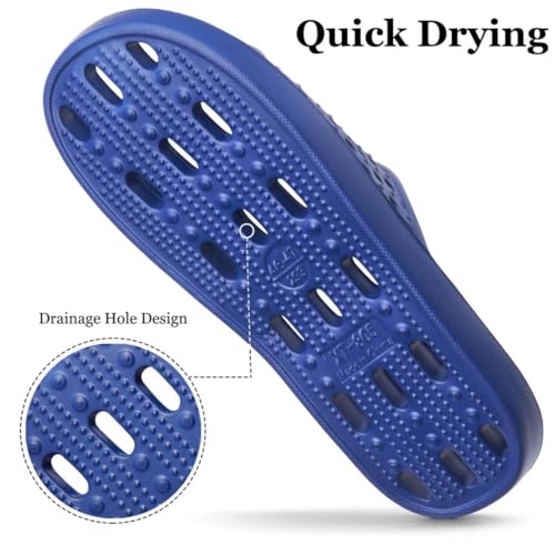 Cloud Slippers for Women and Men Massage Sole Non-Slip Shower Shoes with Arch Support Quick Drying Pool Slides Lightweight Bathroom Slippers with Drain Holes4