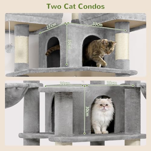 Image of Globlazer Big XL Cat Tower for Indoor Multiple Cats, F68B, Light Grey