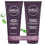MEGI WELLNESS Hair Growth Stimulating Shampoo & Conditioner Set for Women & Men, DHT Blocker for Thinning Hair – Colour Safe, Sulphate, Paraben Free - With Anagain™, Caffeine, Biotin & More, Vegan