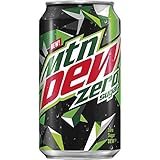 Evaxo Mtn Dew Zero Sugar 12oz Can, 24 Per Case (2/12 Packs)