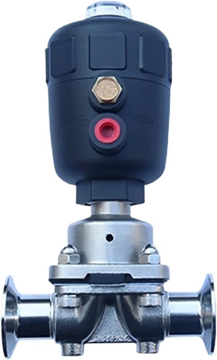 DN15 Ф19 Sanitary Normally Closed Pneumatic Diaphragm Valve chuck 50.5mm Double Diaphragm Plastic Head Pneumatic Valves