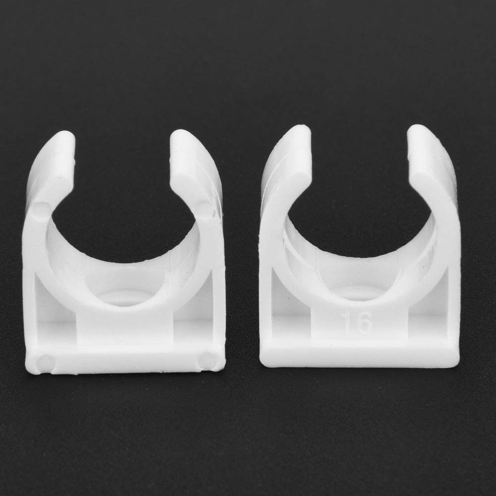 abrazadera pared tubos con tornillo + Abrazadera de un tubo, Akozon Abrazadera de tubo en forma de U Clips fijos para tubería de agua con tornillos 20 piezas(16mm)
