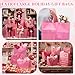 Amylove 100 Pcs International Womens Day Shopping Bags Bulk Plastic Gift Bags with Handles Rose Pink Retail Bag Frosted Tote Bag for Small Business Boutique Wedding Holiday Gift Packaging 16
