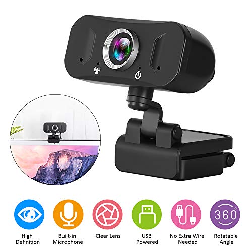 Andoer Vídeo webcam de alta definição 2K com função de foco automático de microfone de redução de ru