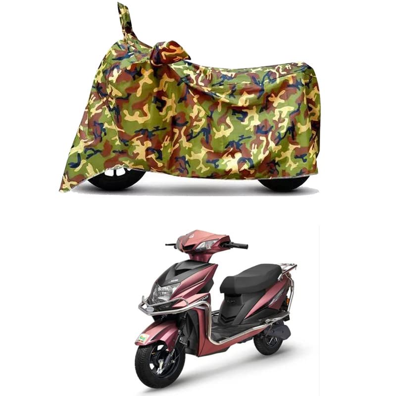 Image of Waterproof 100% PVC Coated Bike Scooty Two Wheeler Body Cover Compatible for Tunwal Mini Lithino /UV-Rays /Heat Protection /Birds Dropping /Scratchproof /Dust Proof [6X6 Jungle Print]