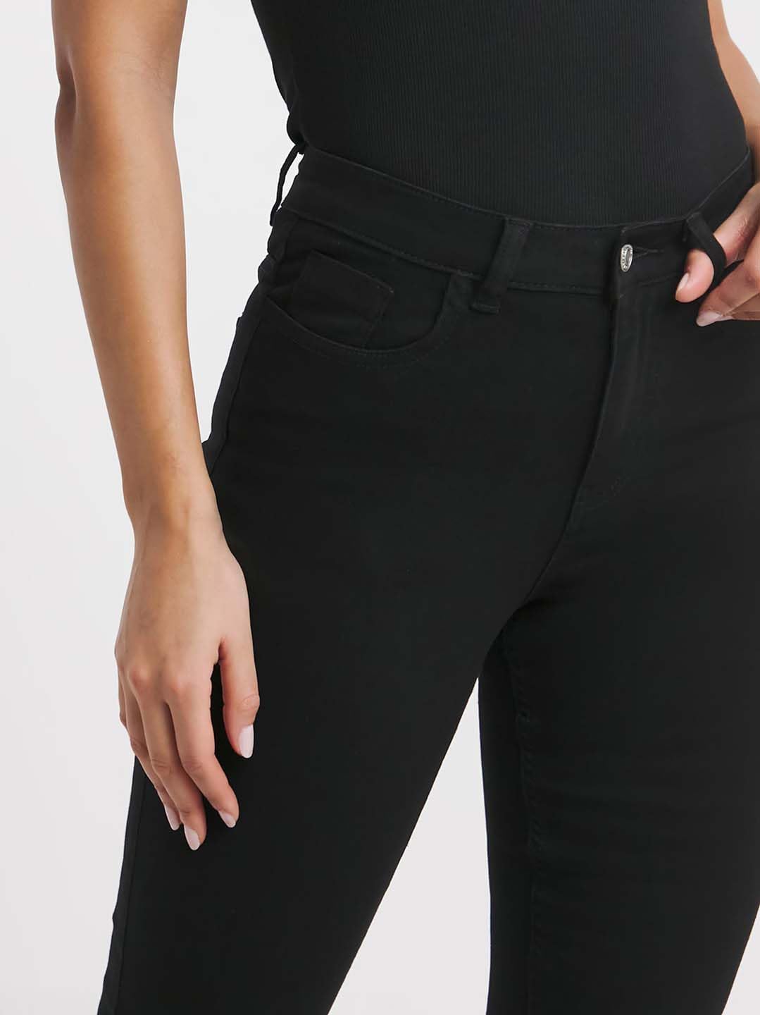 KOTTY Vaqueros de mezclilla de cintura alta para mujer, corte acampanado, ajustados, para mujer, modernos, informales, disponibles en talla regular y grande