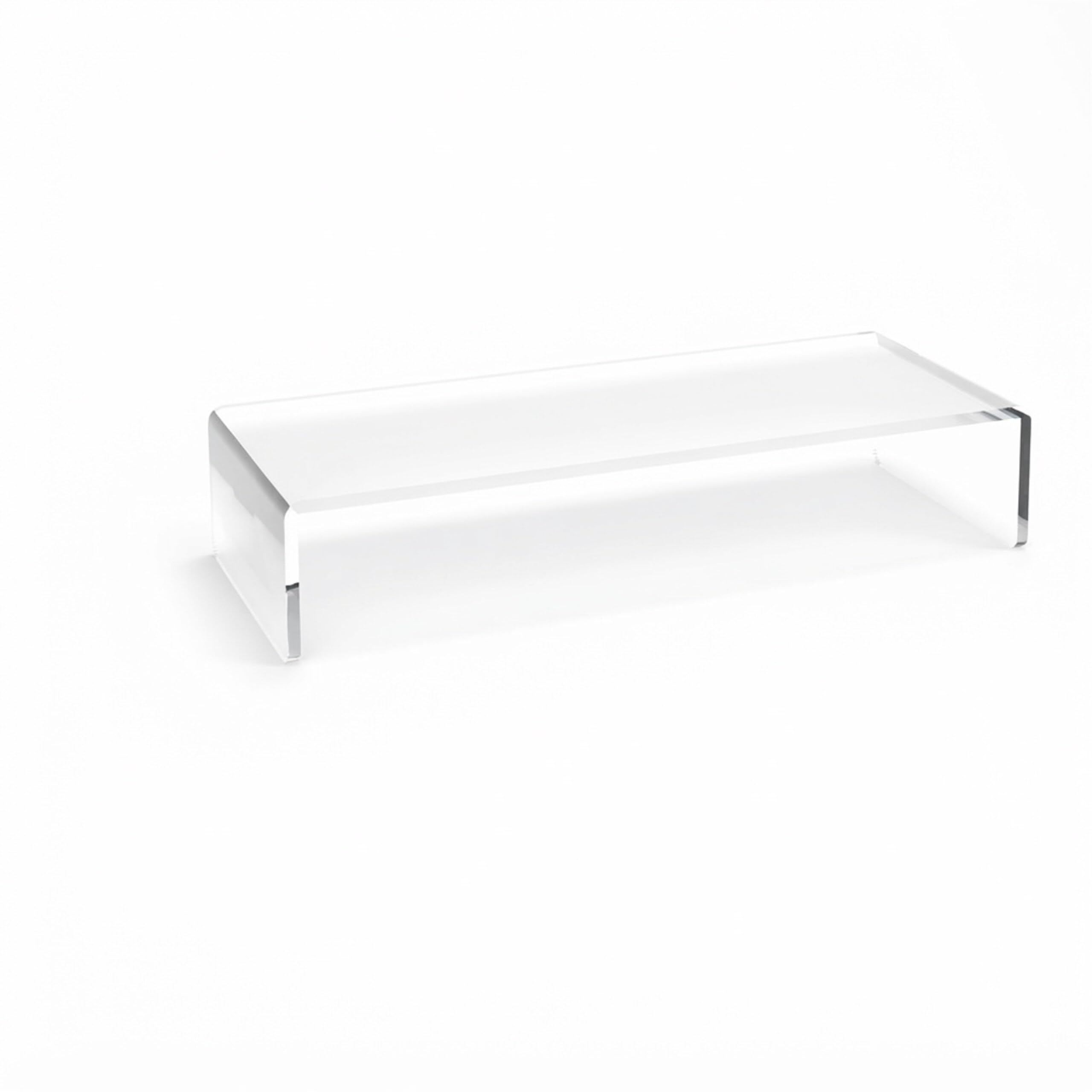Relaxdays Support pour Moniteur, HxLxP : 10 x 50 x 20 cm, Dessous Ordinateur, en Acrylique, pour Le Bureau, Transparent