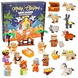 Miunana 2025 Adventskalender Weihnachten Bausteine Set, 24 Tage Weihnachts Countdown-Kalender, Weihnachten Bauspielzeug Heimdekoration, Spielzeug Geschenkbox für Kinder Spielset (Legende)