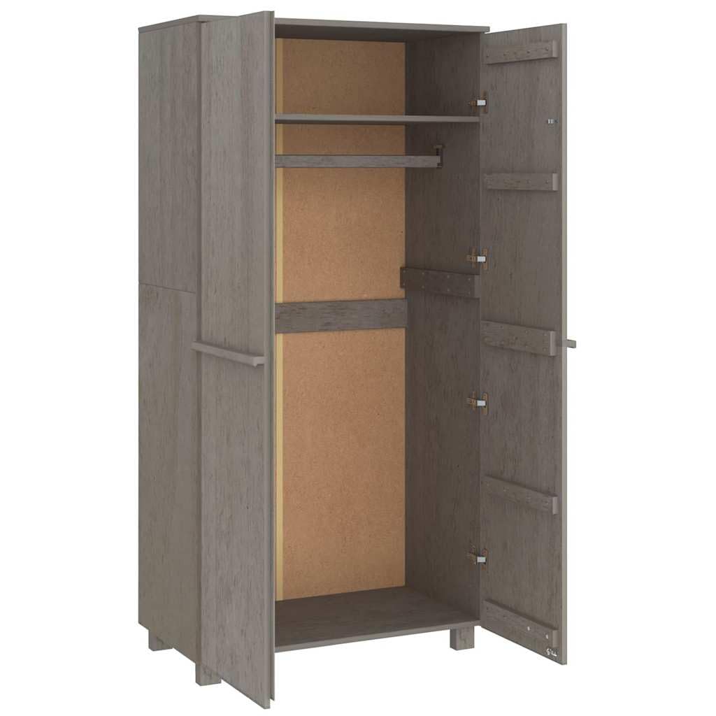 SYDE Armadio in legno massello di pino grigio chiaro, 89 x 50 x 180 cm