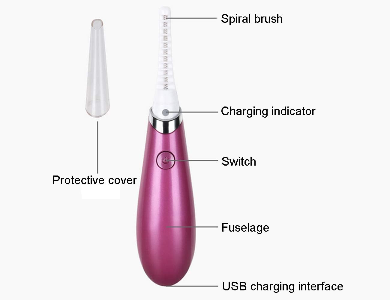 Eyelash Extension Tools Portable Electric Eyelash Curler 3 Colors Options Elitzia ETSR1703 (Purple)