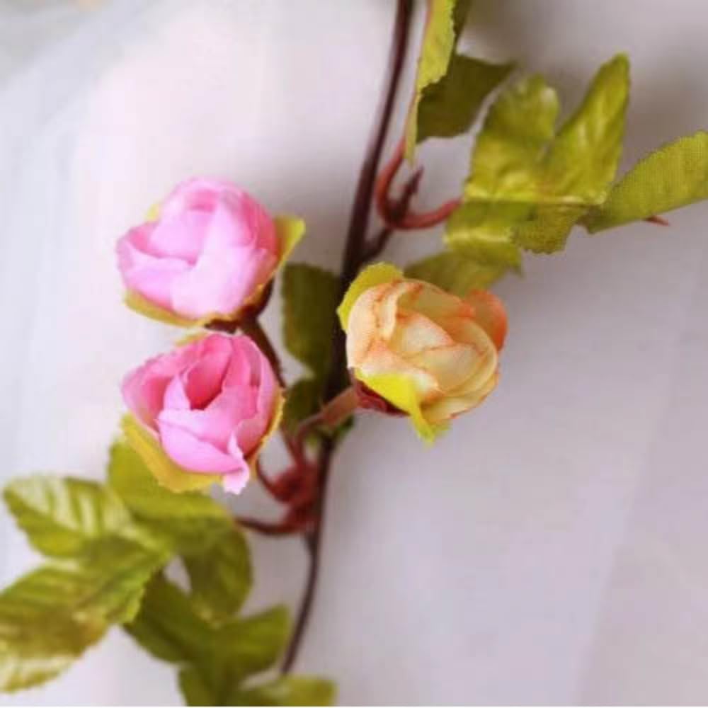 Fantasee Artificial Rose Vine Garland Lights 20 LED 45 Flowers USB Operated Flower Garland Fairy Lights for Wedding Valentine's Day Home Garden Arch Party Birthday Decor (Light Pink, 6FT)