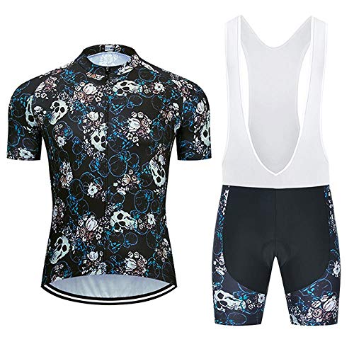 MOXILYN Mens Cycling Jersey MTB Clothes Cycling Kit Bike Shirts and Cycling Bibs Short with 20D Gel Pad Biking Clothing Set