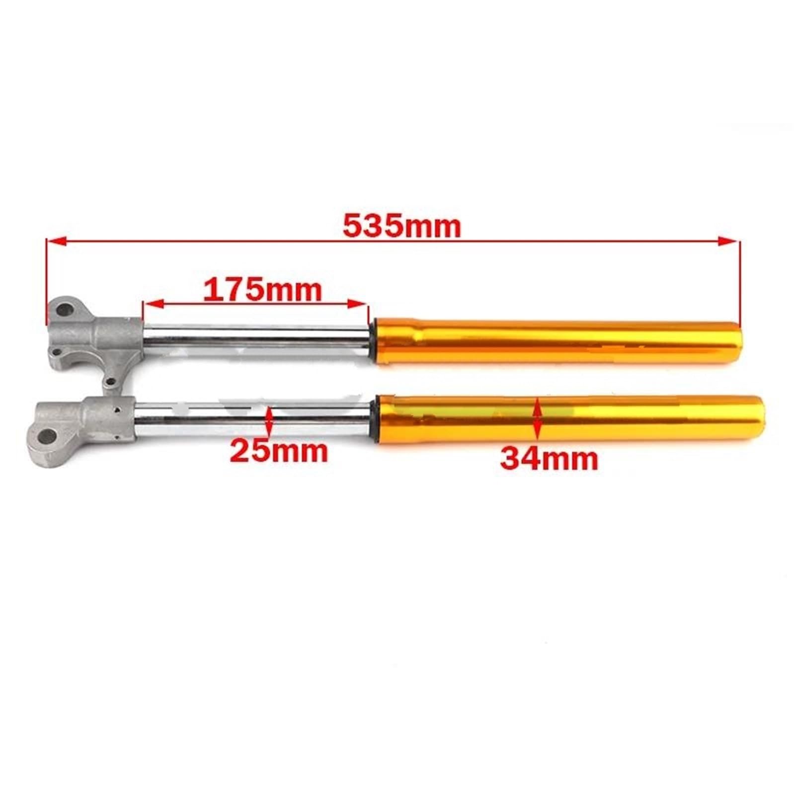 Amortisseurs de Moto Ensemble De Suspension D'amortisseur Inversé Fourche Avant Pour 47cc 49cc Deux Temps Pour Mini Pièces Modification Moto Tout-terrain(Noir)