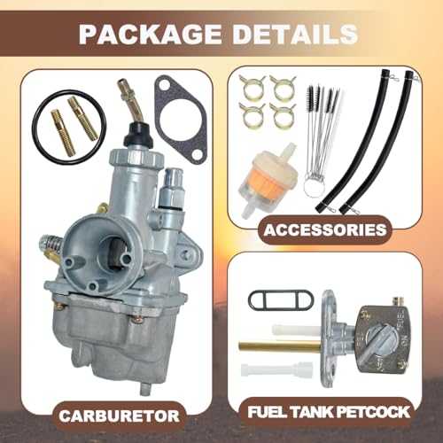 Image of Carburetor for Yamaha Moto 4 YFM225 YFM 225 ATV Carb 1986 1987 1988 | Timberwolf 250 YFB250 Carb with Fuel Petcock Switch