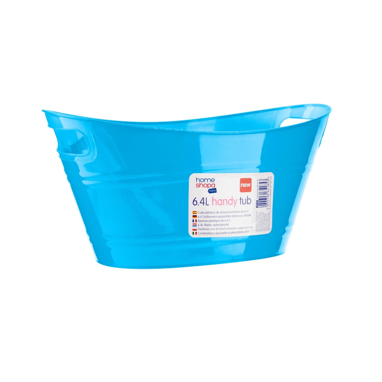 Homeshopa.com Blue Homeshopa 6.4 Litre Plastic Handy Tub Ice Bucket, 1 Pack Beverage Bucket With Handle, Stackable & Lightweight, Cooling Bottles Cans Utility Tub, Ideal For Party, Home & Garden