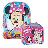 Minnie Mouse Backpack Personalized 16 Inch Book Bag and Lunch Box School Supply Set with Custom Name