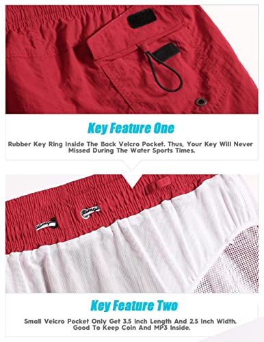 Image of maamgic Mens Swim Trunks 5 inch with Mesh Lining Quick Dry Bathing Suits for Men Swim Shorts Swimwear