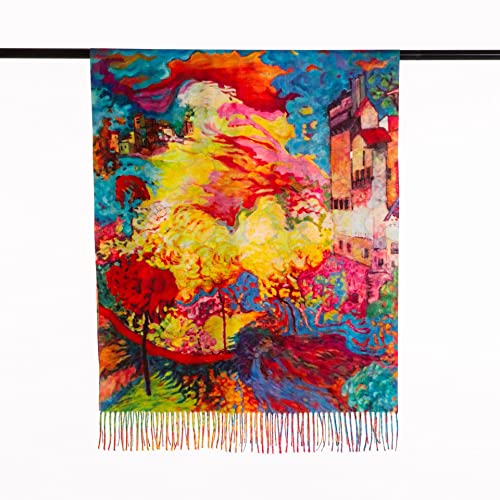 Châle pashmina imprimé floral pour un look d'hiver décontracté