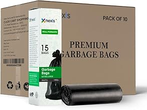 NEXIS | 100% Compostable Garbage Bags | Extra Large (XL) | 150 Counts | 15 Bags X 10 Packs | 30 x 37 Inches | Strong and Durable | For Dry and Wet Waste | Black