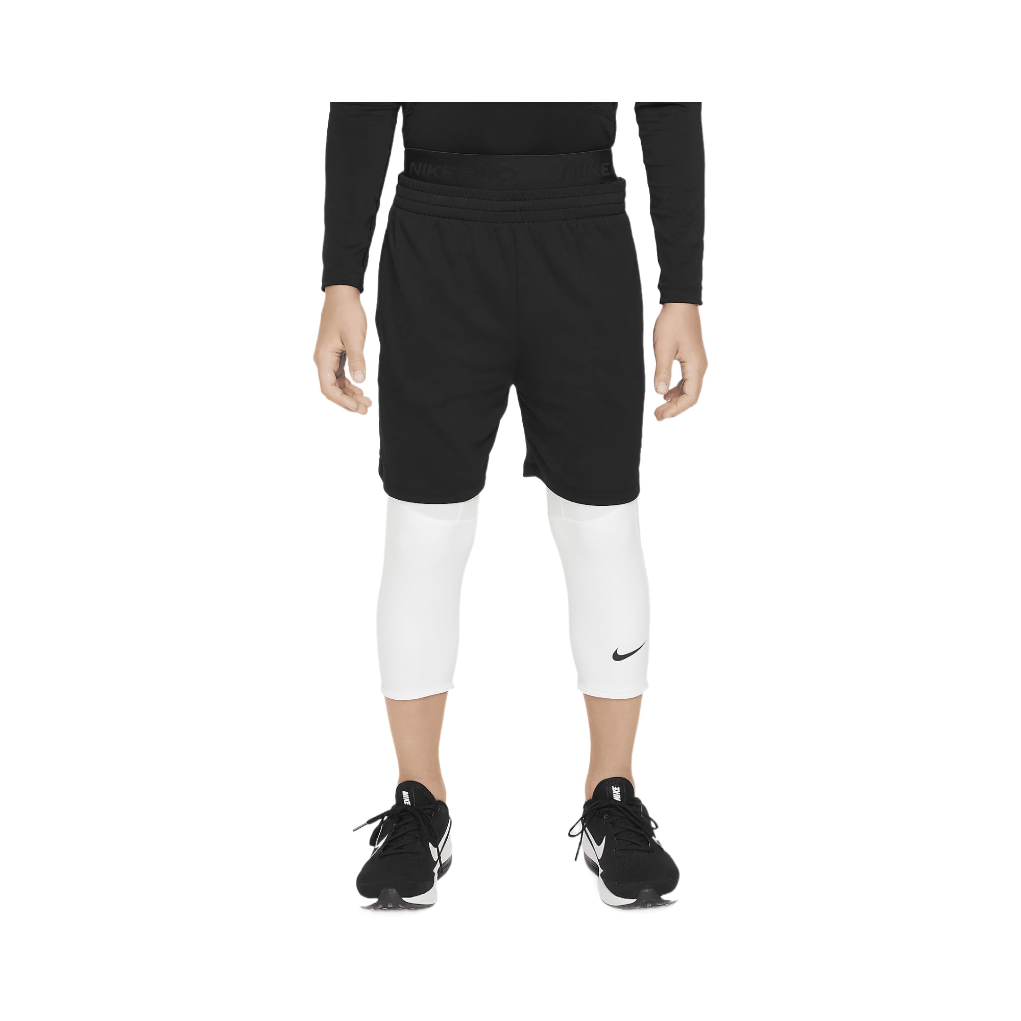 Nike Boys' Dri-FIT 3/4 Length Tights (Little Big Kid), White/White