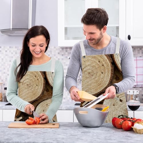 Tablier de serveuse effet bois multicolore avec broches de style