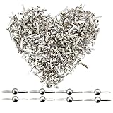 Bestartstore 200pcs 8x15mm Metal Brads Paper Fastener Brads Scrapbooking Card Making DIY Paper Art Craft Brads (Silver)