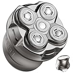Sarsumir Rasoio Testa Calva Uomo, 5D Rasoio Elettrico Testa Calva 0 mm Impermeabile, Rasoio Capelli Uomo Testa Galleggiante Magnetica con Display LED, USB-C, Argento