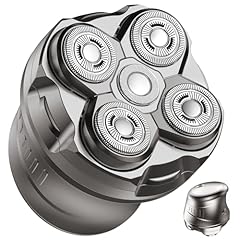 Sarsumir Rasoio Testa Calva Uomo, 5D Rasoio Elettrico Testa Calva 0 mm Impermeabile, Rasoio Capelli Uomo Testa Galleggiante Magnetica con Display LED, USB-C, Argento