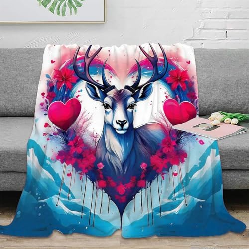 Couverture douillette cerf 3D en microfibre premium douce 150x200 cm