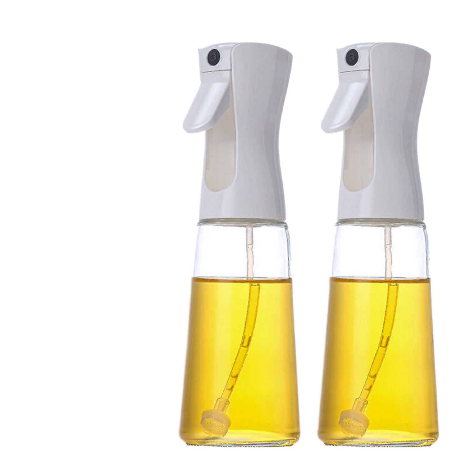 PVFRTGYHU 喷油壶 Oil Sprayer for Cooking,Dispenser Bottle for Kitchen Cooking,玻璃家用厨房空气炸锅喷油瓶化状油加厚喷壶油罐-【送油刷】 300ml白色2个【玻璃款】
