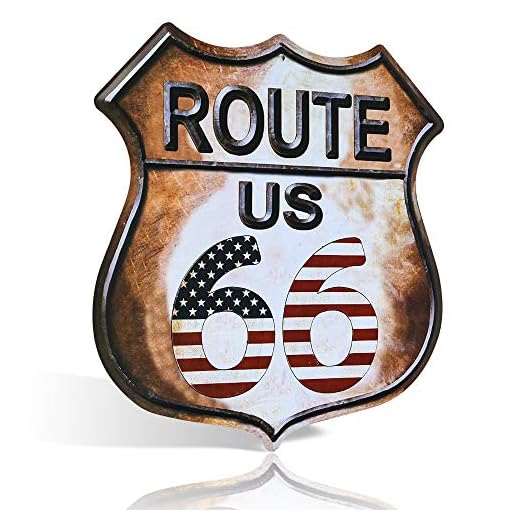 Carteles de hojalata vintage para decoración de señales de carretera US Route 66, letreros de metal vintage, letreros de carretera perfectos, carteles de garaje