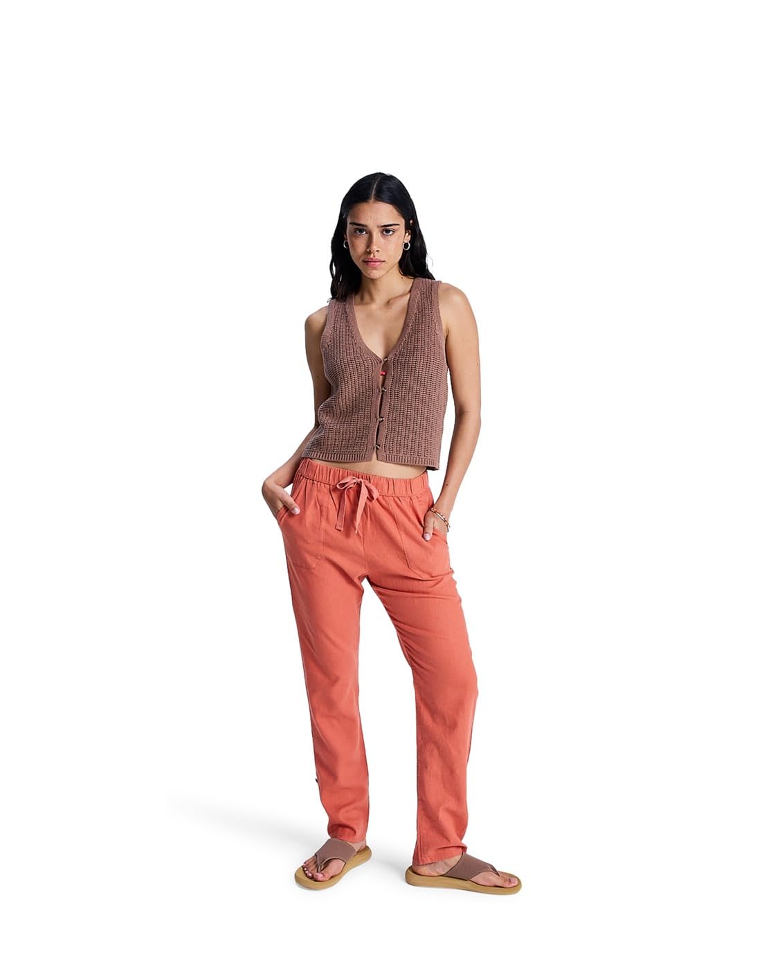 Roxy On The Seashore - Pantalón Cargo de Lino para Mujer