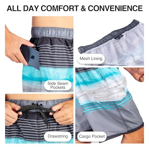 Image of Kanu Surf Men's Big Viper Extended Size Stripe Swim Trunk