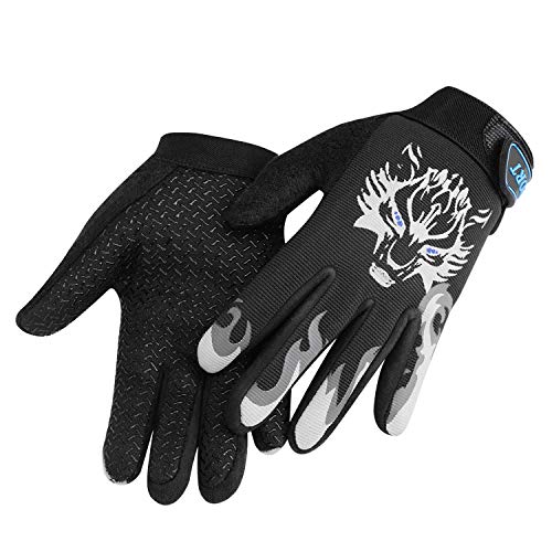 YJZQ Boys Girls Cycling Gloves Outdoor Full Finger Biking Mittens Windproof Thermal Riding Gloves Non-slip Shockproof Fitness Exercise Sports Gloves for Bicycle Skiing Climbing Racing Skating (5-10Y) - Image 5