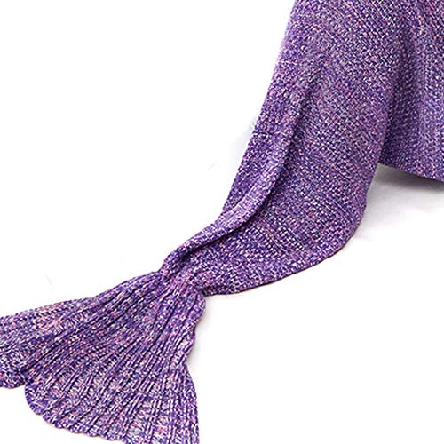 Keysui Ola Sirena Cola Manta Croché Suave Cuatro Estaciones Saco De Para los Adultos 180x90/71"x35.5"