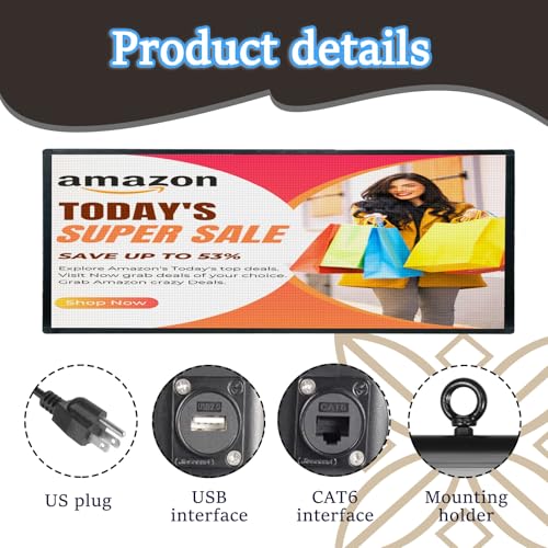 Image of Outdoor Full Color Led Sign WIFI And USB Programmable Led Sign With High Resolution Scrolling Texts, Colorful images and videos LED Advertising Board For Shop (40''x17'')