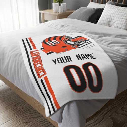 Image of Cincinnati Throw Blanket Custom Name and Number Personalized Gifts for Men and Women