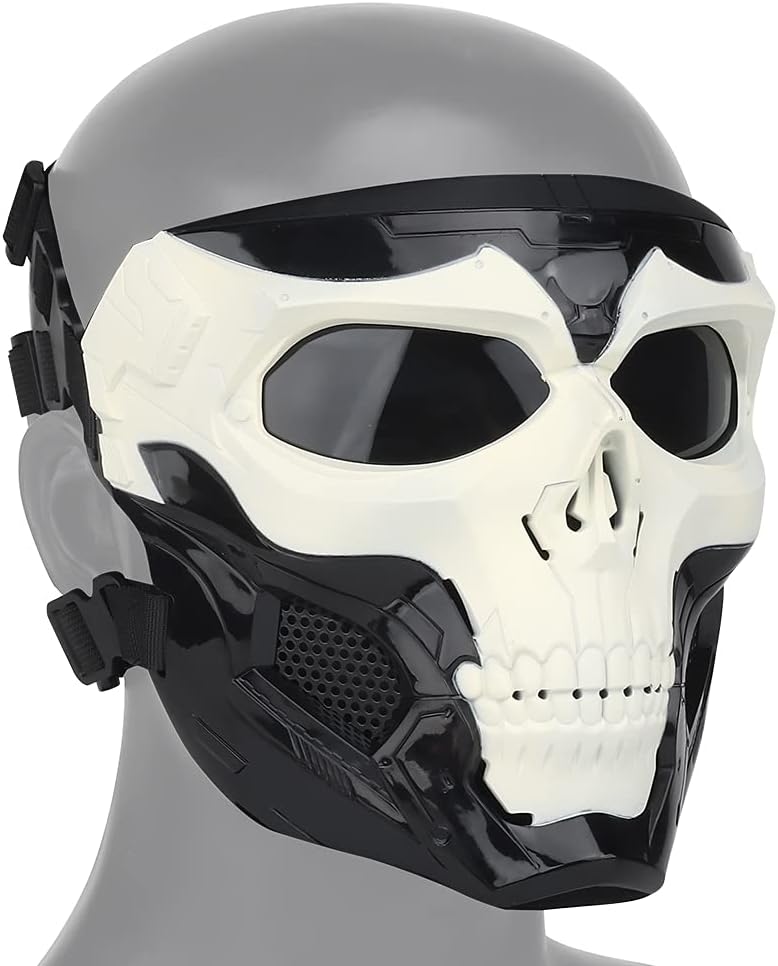 Airsoft Tactical Helmet Mask Paintball Mask Full Face Black Goggle Skull mask for Hunting Halloween