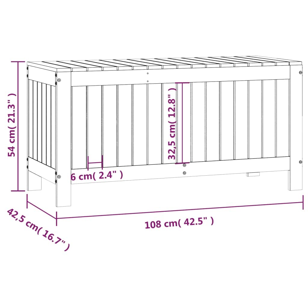 Tomostar Coffre de Jardin Extérieur, Coffre Malle de Rangement Boîte de rangement de jardin 108x42,5x54 cm Bois massif de pin