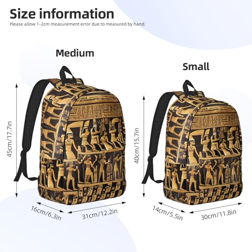 Mochila con estampado de jeroglíficos egipcios original con asas reforzadas de mano 4