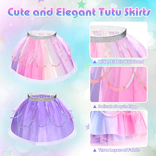 Unicorn & Flower Princess Dress Up Clothes Set for Girls - Tutu, Wings, Shoes, Jewelry, Headband & Play Toys Gift Set for Toddlers4