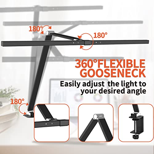 Ximi-V Led Desk Lamp,Architect Clamp Desk Lamps For Home Office,20W Brightest Led Workbench Office Lighting-6 Color Modes And Stepless Dimming Modern Desk Lamp (Black 005) #TOP4