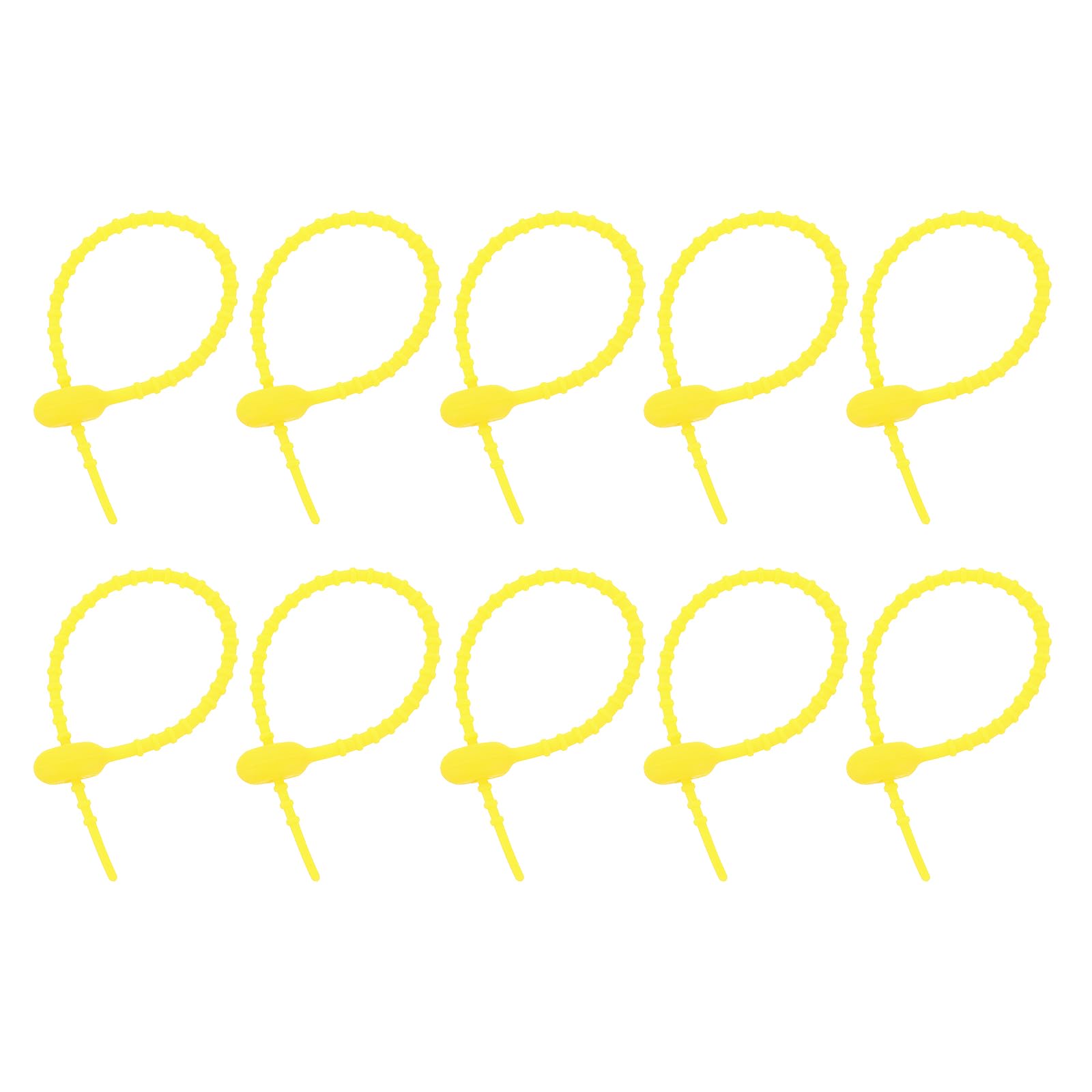 sourcing map 20Pcs 7" Silicone Cable Ties, Reusable Zip Ties Strips Twist Tie, Cable Cord Wraps Management Organizer for Home Office Kitchen Food Bag, Yellow