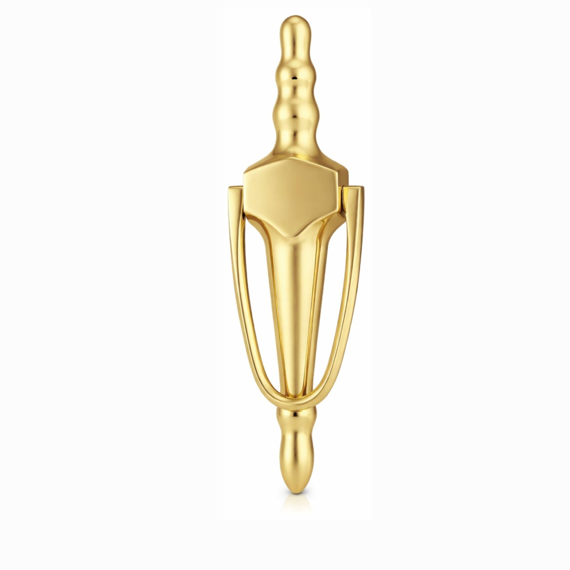 Uap Pvd Gold 8-Inch Slimline Bolt Fix Door Knocker Solid (No Hole) - Finish With Matching Fixings - Traditional Door Knocker (Pvd Gold)
