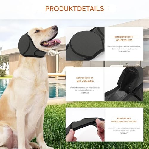 Beruhigender Hunde-Hoodie – verstellbarer, rutschfester Ohrenschützer. Wirksamer Schutz vor Schreck beim Schwimmen im Sommer. Geeignet zum Schwimmen, für medizinische Behandlungen, Baden und zum Trage