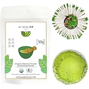 AKI MATCHA - 100% Organic Matcha Ceremonial Grade | Authentic Japanese Spring Harvest Matcha Powder | Made in Japan | USDA, JAS Certified Organic Matcha Green Tea Powder | Detox tea for body cleanse | Umami, bold, rich matcha, with a sweet aftertaste and no hint of bitterness | Mostly used for Tea ceremony or Japanese matcha latte drinks | Size 50g (25 servings)