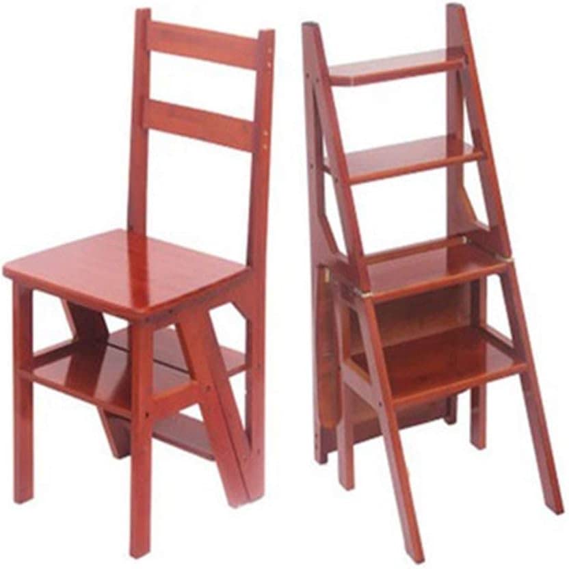 Taburete escalonado de bambú natural OKUOKA como silla escalera convertible