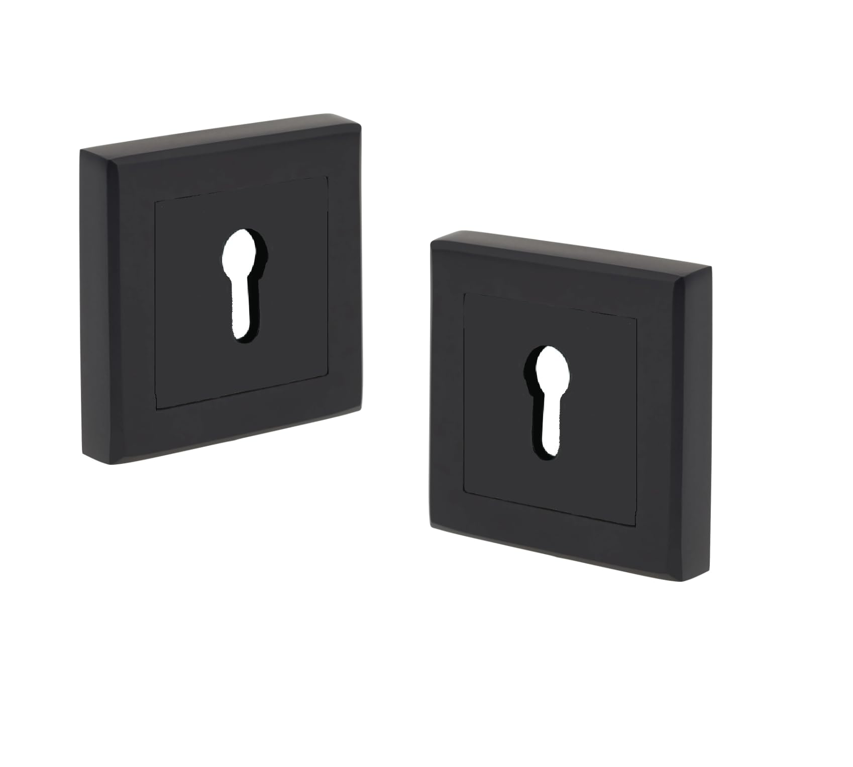 Golden Grace Matt Black Door Key Hole On Square Rose In Finish, Escutcheon For Normal 3 Lever & 5 Lever Lock Keys