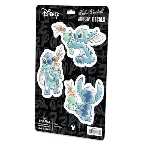 Image of Disney Lilo and Stitch with Scrump Adhesive Vinyl Decals - Adorable Set of Stitch Stickers for Car, 1 Pack (3 Count)